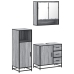 Set de muebles de baño 3 pzas madera contrachapada gris sonoma