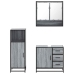 Set de muebles de baño 3 pzas madera contrachapada gris sonoma