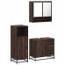 Set de muebles baño 3 pzas madera contrachapada roble marrón