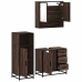 Set de muebles baño 3 pzas madera contrachapada roble marrón