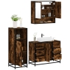 Set de muebles baño 3 pzas madera contrachapada roble ahumado