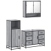 Set de muebles de baño 3 pzas madera contrachapada gris sonoma