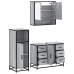 Set de muebles de baño 3 pzas madera contrachapada gris sonoma