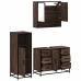 Set de muebles baño 3 pzas madera contrachapada roble marrón