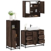 Set de muebles baño 3 pzas madera contrachapada roble marrón