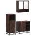 Set de muebles baño 3 pzas madera contrachapada roble marrón