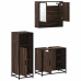 Set de muebles baño 3 pzas madera contrachapada roble marrón