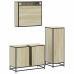 Set de muebles de baño 3 pzas madera contrachapada roble Sonoma