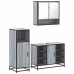 Set de muebles de baño 3 pzas madera contrachapada gris sonoma