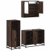 Set de muebles baño 3 pzas madera contrachapada roble marrón