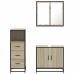 Set de muebles de baño 3 pzas madera contrachapada roble Sonoma