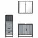 Set de muebles de baño 3 pzas madera contrachapada gris sonoma