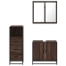 Set de muebles baño 3 pzas madera contrachapada roble marrón