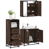 Set de muebles baño 3 pzas madera contrachapada roble marrón