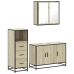 Set de muebles de baño 3 pzas madera contrachapada roble Sonoma