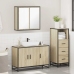 Set de muebles de baño 3 pzas madera contrachapada roble Sonoma