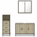 Set de muebles de baño 3 pzas madera contrachapada roble Sonoma