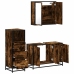 Set de muebles baño 3 pzas madera contrachapada roble ahumado