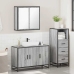 Set de muebles de baño 3 pzas madera contrachapada gris sonoma