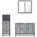 Set de muebles de baño 3 pzas madera contrachapada gris sonoma