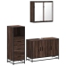 Set de muebles baño 3 pzas madera contrachapada roble marrón