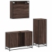 Set de muebles baño 3 pzas madera contrachapada roble marrón