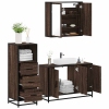 Set de muebles baño 3 pzas madera contrachapada roble marrón