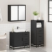 Juego de muebles de baño 3 pzas madera contrachapada negro