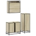 Set de muebles de baño 3 pzas madera contrachapada roble Sonoma