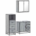 Set de muebles de baño 3 pzas madera contrachapada gris sonoma