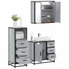 Set de muebles de baño 3 pzas madera contrachapada gris sonoma