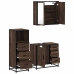 Set de muebles baño 3 pzas madera contrachapada roble marrón