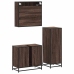 Set de muebles baño 3 pzas madera contrachapada roble marrón