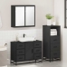 Juego de muebles de baño 3 pzas madera contrachapada negro