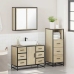 Set de muebles de baño 3 pzas madera contrachapada roble Sonoma