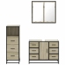 Set de muebles de baño 3 pzas madera contrachapada roble Sonoma