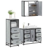 Set de muebles de baño 3 pzas madera contrachapada gris sonoma