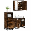 Set de muebles baño 3 pzas madera contrachapada roble ahumado