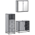 Set de muebles de baño 3 pzas madera contrachapada gris sonoma