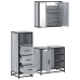 Set de muebles de baño 3 pzas madera contrachapada gris sonoma