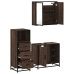 Set de muebles baño 3 pzas madera contrachapada roble marrón