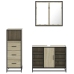 Set de muebles de baño 3 pzas madera contrachapada roble Sonoma