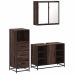 Set de muebles baño 3 pzas madera contrachapada roble marrón