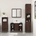 Set de muebles baño 3 pzas madera contrachapada roble marrón