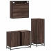 Set de muebles baño 3 pzas madera contrachapada roble marrón