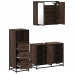 Set de muebles baño 3 pzas madera contrachapada roble marrón