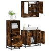 Set de muebles baño 3 pzas madera contrachapada roble ahumado