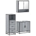 Set de muebles de baño 3 pzas madera contrachapada gris sonoma