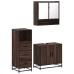 Set de muebles baño 3 pzas madera contrachapada roble marrón