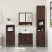 Set de muebles baño 3 pzas madera contrachapada roble marrón